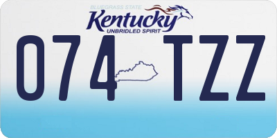 KY license plate 074TZZ