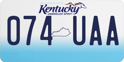 KY license plate 074UAA