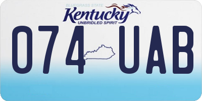 KY license plate 074UAB
