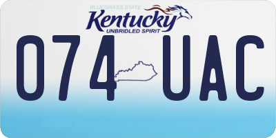 KY license plate 074UAC