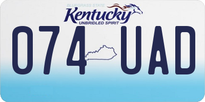 KY license plate 074UAD