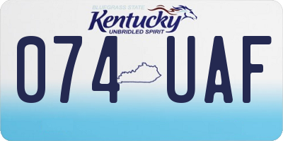 KY license plate 074UAF