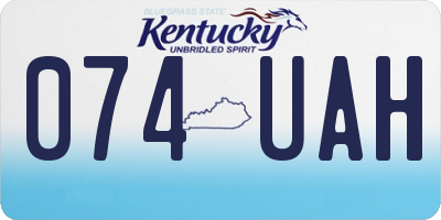 KY license plate 074UAH