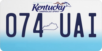 KY license plate 074UAI