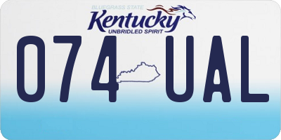 KY license plate 074UAL
