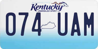 KY license plate 074UAM