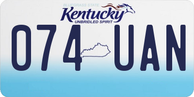 KY license plate 074UAN