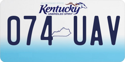 KY license plate 074UAV