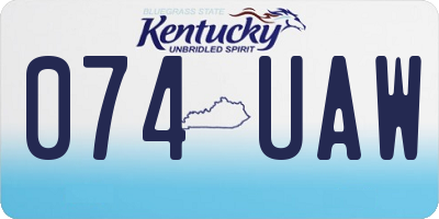 KY license plate 074UAW