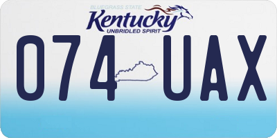 KY license plate 074UAX