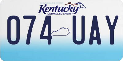 KY license plate 074UAY