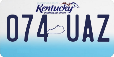KY license plate 074UAZ