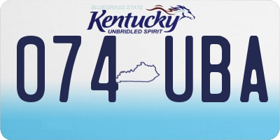 KY license plate 074UBA