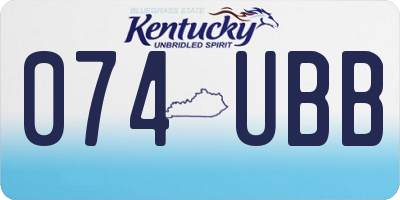 KY license plate 074UBB