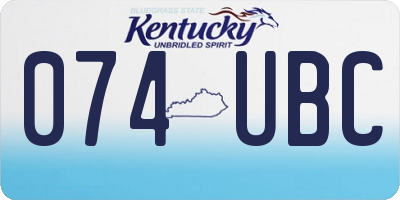 KY license plate 074UBC