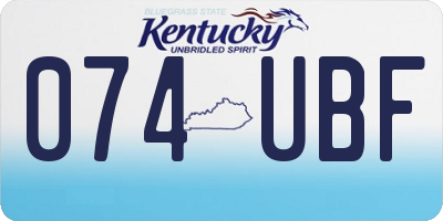 KY license plate 074UBF