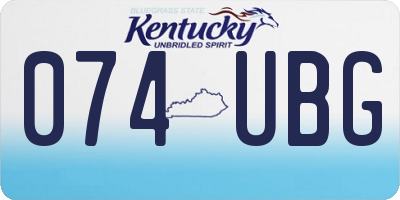 KY license plate 074UBG
