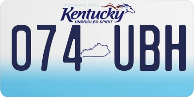 KY license plate 074UBH