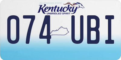 KY license plate 074UBI