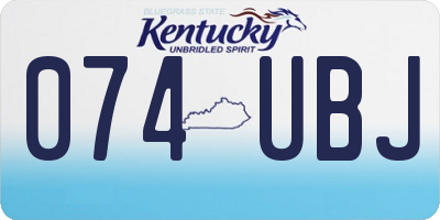 KY license plate 074UBJ