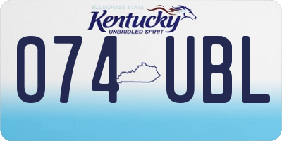 KY license plate 074UBL