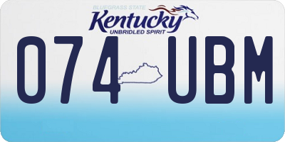KY license plate 074UBM