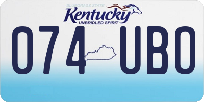 KY license plate 074UBO