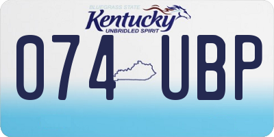 KY license plate 074UBP