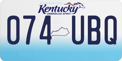 KY license plate 074UBQ