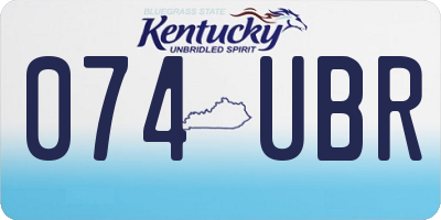 KY license plate 074UBR