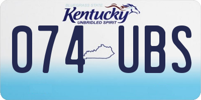 KY license plate 074UBS