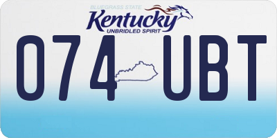 KY license plate 074UBT