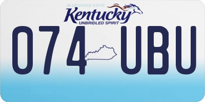 KY license plate 074UBU