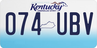 KY license plate 074UBV