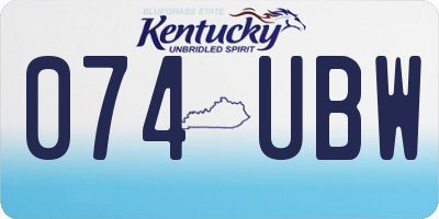 KY license plate 074UBW