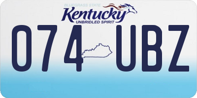 KY license plate 074UBZ