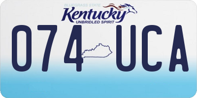 KY license plate 074UCA