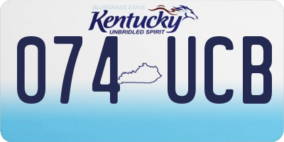 KY license plate 074UCB