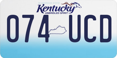 KY license plate 074UCD