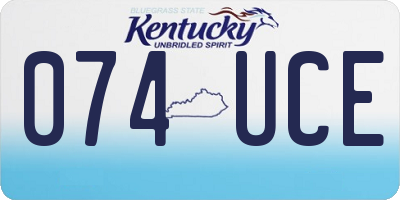 KY license plate 074UCE