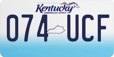 KY license plate 074UCF