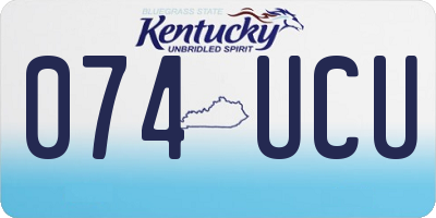 KY license plate 074UCU