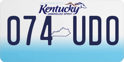 KY license plate 074UDO