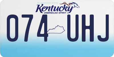 KY license plate 074UHJ
