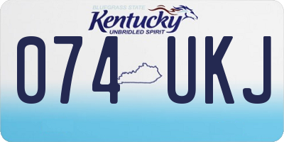 KY license plate 074UKJ