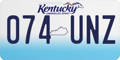 KY license plate 074UNZ