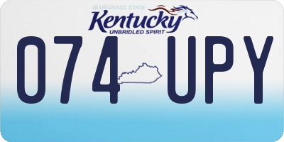 KY license plate 074UPY