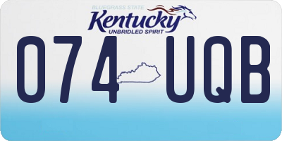 KY license plate 074UQB