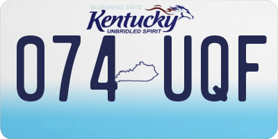 KY license plate 074UQF