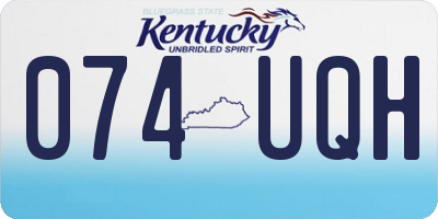 KY license plate 074UQH